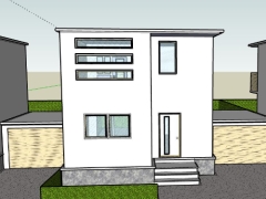 Bản vẽ mẫu nhà phố 2 tầng 6.5x11m model .skp