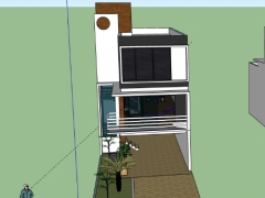Bản vẽ mẫu nhà phố 3 tầng 6x27m model .skp