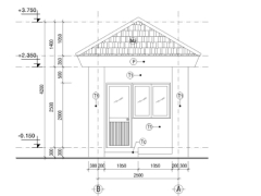 Bản vẽ nhà bảo vệ 3.1x3.1m