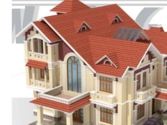 Bản vẽ nhà biệt thự đôi 3 tầng diện tích xây dựng 17x20m