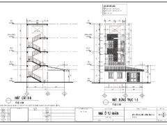 Bản vẽ nhà nghỉ 4 tầng 9x20m FULL (kiến trúc+ kết cấu+điện nước+sân vườn).