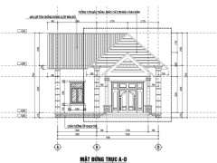 Bản vẽ nhà phố 2 tầng 9.2x16.25m (kết cấu, kiến trúc)