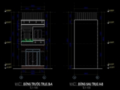 Bản vẽ nhà phố 2 tầng đẹp 3.8x18m ( kiến trúc + kết cấu + điện nước )