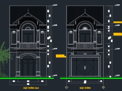 Bản vẽ nhà phố 2 tầng mái thái 5x20m