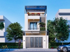 Bản vẽ nhà phố 3 tầng 5.5x20.1m