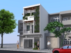 Bản vẽ nhà phố 3 tầng 5x17m (full hồ sơ thi công kiến trúc, kết cấu, điện nước)