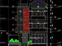 Bản vẽ nhà phố 3 tầng gồm bản vẽ kiến trúc, thiết kế mái, trần, đèn, điện nước