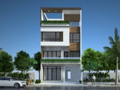 Bản vẽ nhà phố 4 tầng 8x20m (full hồ sơ thi công kiến trúc, kết cấu, điện nước)