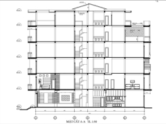 Bản vẽ nhà phố 6 tầng hiện đại 4x20m
