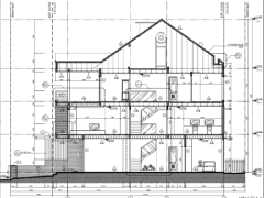 Bản vẽ nhà phố mái thái 2 tầng 6.5x22.5m