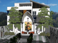 Bản vẽ nhà thờ đức mẹ model sketchup