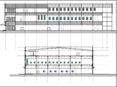 Bản vẽ nhà xưởng sản xuất linh kiện điện tử 3 tầng kết cấu thép tiền chế 45x72m