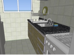 Bản vẽ nội thất phòng bếp model 3d