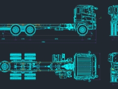 Bản vẽ ô tô sát xi tải Hino FL8JT8A-XHV
