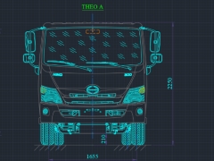 Bản vẽ ô tô sát xi tải Hino XZU720L