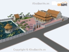 Bản vẽ quy hoạch cảnh quan kiến trúc thiết kế đình đền chùa Thanh Vân