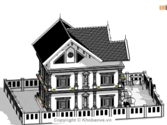 Bản vẽ Revit mẫu thiết kế Biệt thự 2 tầng diện tích xây dựng 10x20m - Full các hạng mục kiến trúc