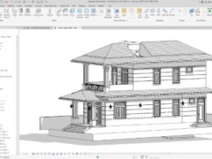 Bản vẽ revit nhà ở 2 tầng mái nhật 5x17m (chi tiết gồm kiến trúc, kết cấu, điện, nước)