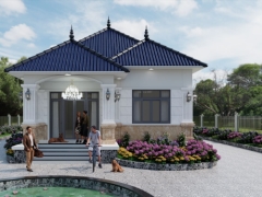 Bản vẽ revit nhà ở mái nhật trệt kt 10.7x25.2m