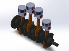 Bản vẽ Solidworks thanh truyền trục khuỷu piston