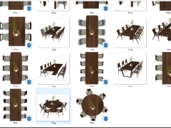 Bản vẽ su tuyển tập 17 bộ bàn ghế gỗ