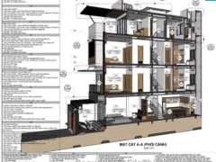 Bản vẽ thi công nhà phố 4 tầng 4x18.5m ( File PDF)