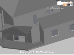 Bản vẽ thiết kế autocad 3d nhà biệt thự đẹp miễn phí