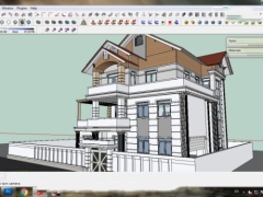 Bản vẽ thiết kế biệt thự đầy đủ bằng sketchup 2014 chi tiết