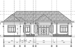 Bản vẽ thiết kế biệt thự nhà vườn mái nhật 1 tầng 13.6x19.7m