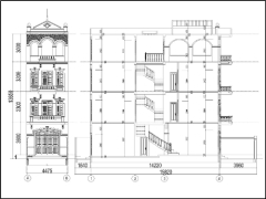 Bản vẽ thiết kế cấp phép kiến trúc nhà phố 4 tầng 4.5x14m mặt tiền