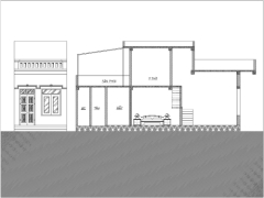 Bản vẽ thiết kế cấp phép nhà ở 1 tầng có gác lửng 4x12.5m