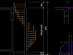 Bản vẽ thiết kế cầu thang xoắn hiện đại