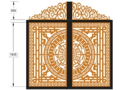 Bản vẽ thiết kế cnc cổng 2 cánh vòm đẹp