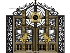 Bản vẽ thiết kế cổng 2 cánh cnc nhà thờ thiên chúa giáo