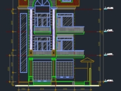 Bản vẽ thiết kế đầy đủ kiến trúc nhà biệt thự đẹp 4 tầng bao gồm file Autocad, Sketchup
