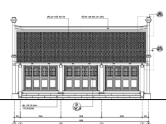 Bản vẽ thiết kế đền thờ nhà thờ họ 3 gian 6x9.9m gỗ lim