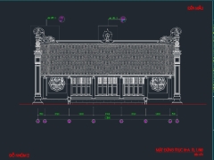 Bản vẽ thiết kế đình chùa kích thước 12x12.7m đầy đủ hạng mục chi tiết