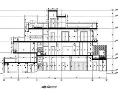 Bản vẽ thiết kế kiến trúc biệt thự đơn lập 26.5x18m