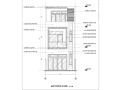 Bản vẽ thiết kế kiến trúc nhà phố 3 tầng kích thước 5x26.5m