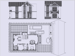 Bản vẽ thiết kế mẫu biệt thự 2 tầng mái thái 9.2x14.3m