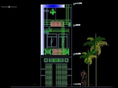 Bản vẽ thiết kế mẫu nhà phố 2 tầng kích thước 4x13.4m gồm kiến trúc và kết cấu