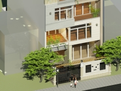Bản vẽ thiết kế Mẫu nhà phố đẹp 3 tầng 8x18 (kết cấu, điện nước, kiến trúc)