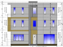 Bản vẽ thiết kế nhà biệt thự mái bằng 3 tầng 7.4x11.8m