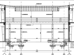 Bản vẽ thiết kế nhà cầu nối nhà xưởng sản xuất 2 tầng dài 16m khung thép tiền chế