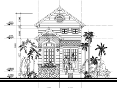 Bản vẽ thiết kế nhà ở 2 tầng kiến trúc mái thái 4x15.5m mặt tiền