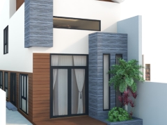 Bản vẽ thiết kế nhà phố 1 tầng 5x20m (CAD + SU)