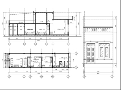 Bản vẽ thiết kế nhà phố 1 tầng có gác xép 4x16m mặt tiền