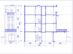 Bản vẽ thiết kế nhà phố 4 tầng 4.3x11.3m mặt tiền