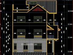 Bản vẽ thiết kế nhà song lập 2 mẫu tại Sài Đồng gồm kết cấu và kiến trúc
