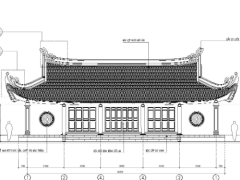 Bản vẽ thiết kế nhà thờ họ nhà mẫu thiết kế mái đao 5 gian kiến trúc đình đền chùa cổ 12.3x17.5m